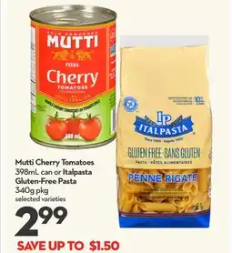 Longo's Cherry Tomatoes 398mL can or Gluten-Free Pasta 340g pkg offer
