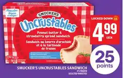 Food Basics SMUCKER'S UNCRUSTABLES SANDWICH offer