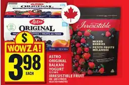 Food Basics ASTRO ORIGINAL BALKAN YOGURT OR IRRESISTIBLE FRUIT offer