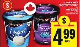 Food Basics CHAPMAN'S FROZEN YOGURT OR NOVELTIES offer