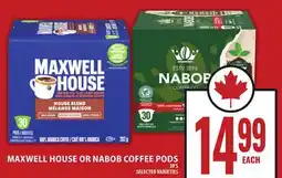 Food Basics MAXWELL HOUSE OR NABOB COFFEE PODS offer