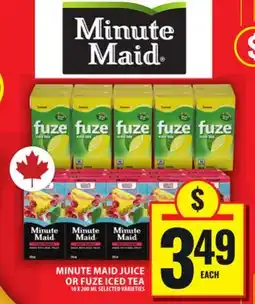 Food Basics MINUTE MAID JUICE OR FUZE ICED TEA offer