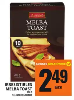 Food Basics IRRESISTIBLES MELBA TOAST offer