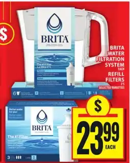Food Basics BRITA WATER FILTRATION SYSTEM EACH REFILL FILTERS 3'S offer