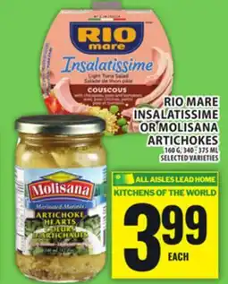 Food Basics RIO MARE INSALATISSIME OR MOLISANA ARTICHOKES offer