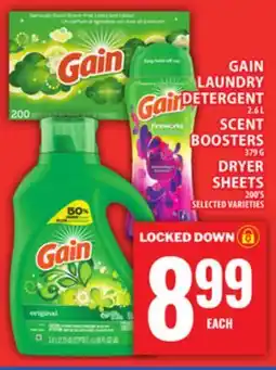 Food Basics GAIN LAUNDRY DETERGENT OR SCENT BOOSTERS OR DRYER SHEETS offer