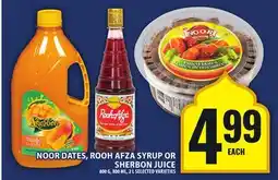 Food Basics NOOR DATES, ROOH AFZA SYRUP OR SHERBON JUICE offer