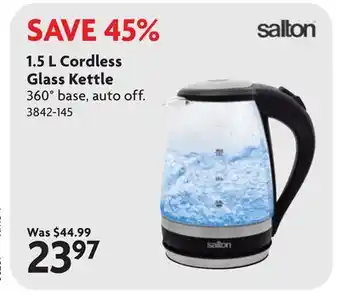 Home Hardware 1.5 L Cordless Glass Kettle offer