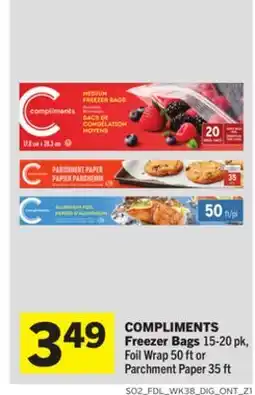 Foodland COMPLIMENTS Freezer Bags offer