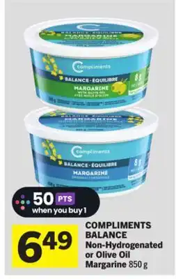 Foodland COMPLIMENTS BALANCE Non-Hydrogenated or Olive Oil Margarine offer
