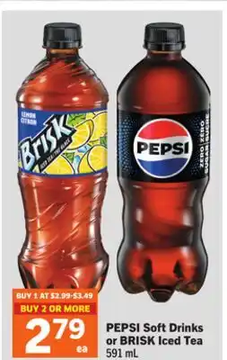 Foodland PEPSI Soft Drinks or BRISK Iced Tea offer