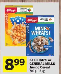 Foodland KELLOGG'S or GENERAL MILLS Jumbo Cereal offer