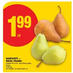 No Frills BARTLETT or BOSC PEARS offer