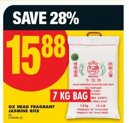 No Frills OX HEAD FRAGRANT JASMINE RICE, 7 KG BAG offer