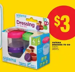No Frills SISTEMA DRESSING TO GO, 35 mL/4's offer