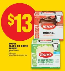 No Frills BOOST READY TO DRINK SHAKES, 6's offer