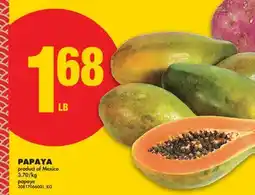 No Frills PAPAYA offer