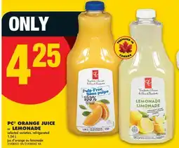 No Frills PC ORANGE JUICE or LEMONADE offer