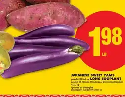 No Frills JAPANESE SWEET YAMS or LONG EGGPLANT offer
