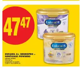 No Frills ENFAMIL A+ NEUROPRO or GENTLEASE POWDERS, 553/587 g offer