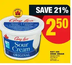 No Frills GAY LEA SOUR CREAM, 425/500 mL offer