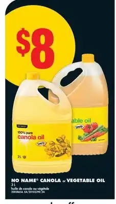 No Frills NO NAME CANOLA OR VEGETABLE OIL offer