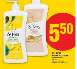 No Frills ST. IVES BODY LOTION offer