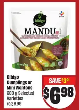 FreshCo Bibigo Dumplings or Mini Wontons 680 g Selected Varieties - LNY offer