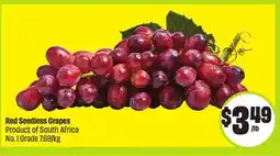 FreshCo Red Seedless Grapes Product of South Africa No. 1 Grade 7.69/kg offer