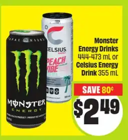 FreshCo Monster Energy Drinks 444-473 mL Celsius Energy Drink 355 mL offer