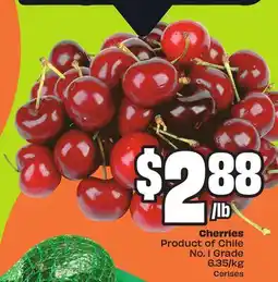 FreshCo Cherries Product of Chile, No. 1 Grade, $6.35/kg offer