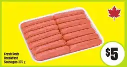 FreshCo Fresh Pork Breakfast Sausages offer
