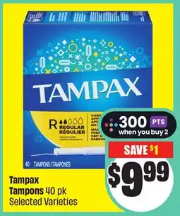 FreshCo Tampax Tampons 40 pk Selected Varieties offer