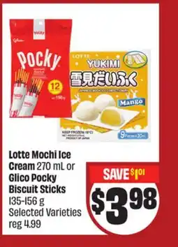 FreshCo Lotte Mochi Ice Cream 270 mL or Glico Pocky Biscuit Sticks 135-156 g Selected Varieties - LNY offer