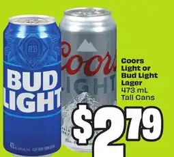 FreshCo Coors Light or Bud Light Lager 473 mL Tall Cans offer