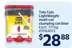Walmart Tidy Cats LightWeight multi-cat clumping cat litter offer