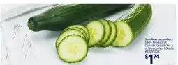 Walmart Seedless cucumbers offer