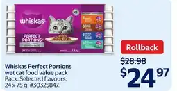 Walmart Whiskas Perfect Portions wet cat food value pack offer