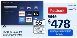 Walmart 65 UHD Roku TV offer