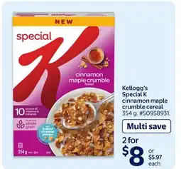 Walmart Kellogg's Special K cinnamon maple crumble cereal offer