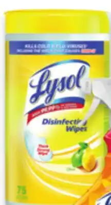 Walmart Lysol disinfectant wipes 75s offer