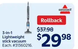 Walmart 3-in-1 Lightweight stick vacuum offer