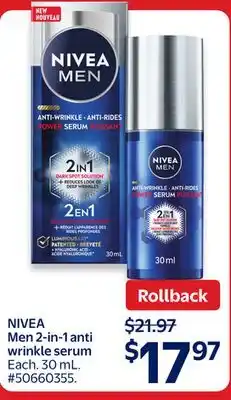 Walmart NIVEA Men 2-in-1 anti wrinkle serum offer