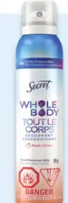 Walmart Secret Whole Body deodorant spray offer