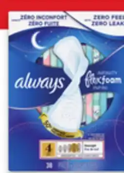 Walmart Always Flexfoam pads offer