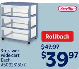 Walmart 3-drawer wide cart offer
