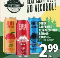 Metro SOBER CARPENTER NON-ALCOHOLIC BEER OR CIDER offer