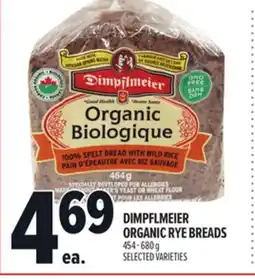 Metro DIMPFLMEIER ORGANIC RYE BREADS offer