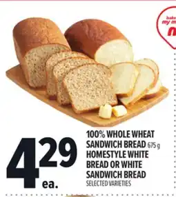 Metro 100% WHOLE WHEAT SANDWICH BREAD offer