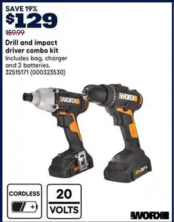 RONA WORX Drill and impact driver combo kit offer
